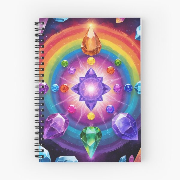 Item preview, Rainbow Crystal Chakra Mandala Spiritual Art designed and sold by AEVORI.