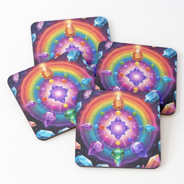 Item preview, Rainbow Crystal Chakra Mandala Spiritual Art designed and sold by AEVORI.