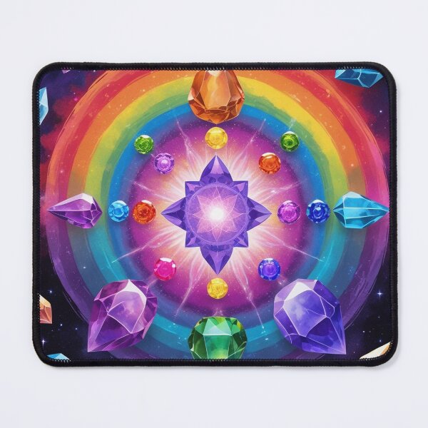 Item preview, Rainbow Crystal Chakra Mandala Spiritual Art designed and sold by AEVORI.
