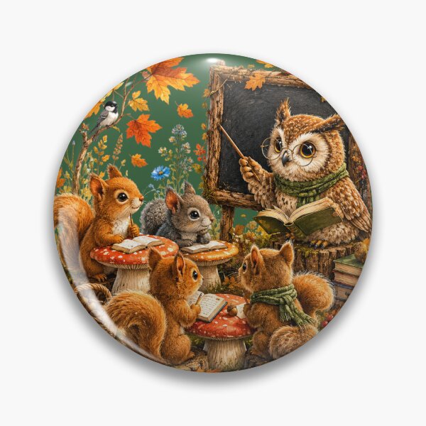 Item preview, Squirrel School Watercolor Illustration – Woodland Classroom Storybook Animal Art designed and sold by MagicMakerPh.