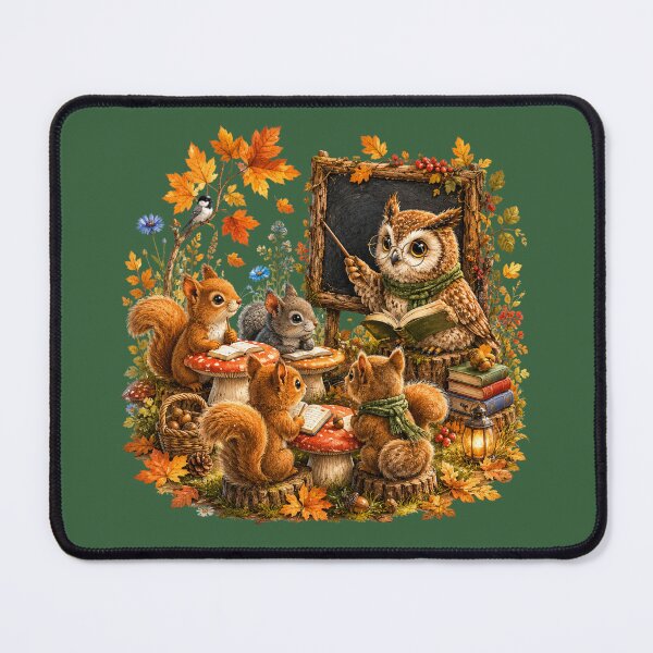 Item preview, Squirrel School Watercolor Illustration – Woodland Classroom Storybook Animal Art designed and sold by MagicMakerPh.