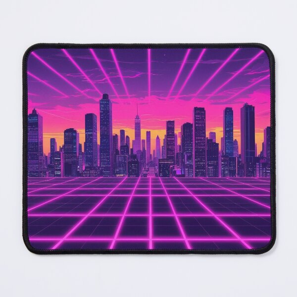 Item preview, Synthwave Retro City Skyline Neon Art designed and sold by AEVORI.
