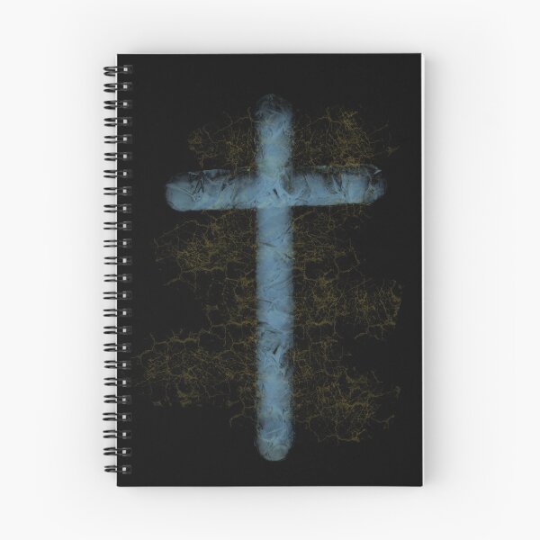 Item preview, Hand-Drawn Christian Cross | Ice Blue & Golden Faith Art designed and sold by wesluc.