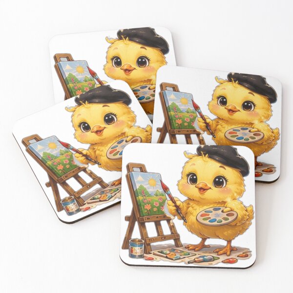 Item preview, Cute Artist Chick Painting Masterpiece designed and sold by DailyDoodlesBySumbul.