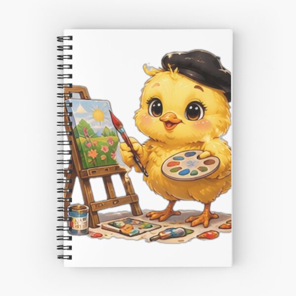 Item preview, Cute Artist Chick Painting Masterpiece designed and sold by DailyDoodlesBySumbul.