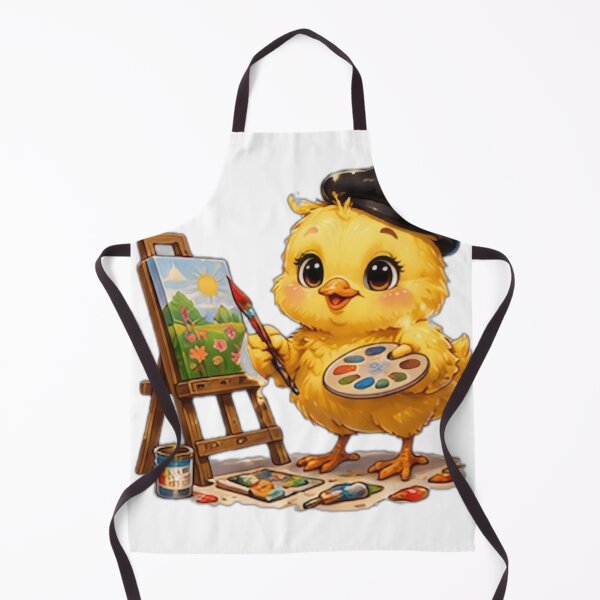 Item preview, Cute Artist Chick Painting Masterpiece designed and sold by DailyDoodlesBySumbul.