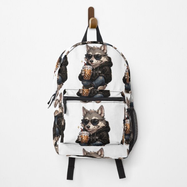 Item preview, Cool Wolf With Bubble Tea designed and sold by DailyDoodlesBySumbul.