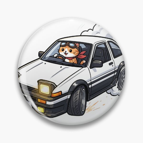 Artikelvorschau, Kawaii Drift Cat AE86 JDM Racer Akina Berg entworfen und verkauft von Muri Neko.