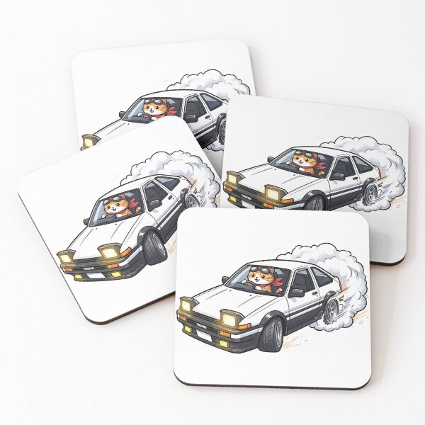 Item preview, Kawaii Drift Cat AE86 JDM Racer Akina mountain designed and sold by Muri Neko.