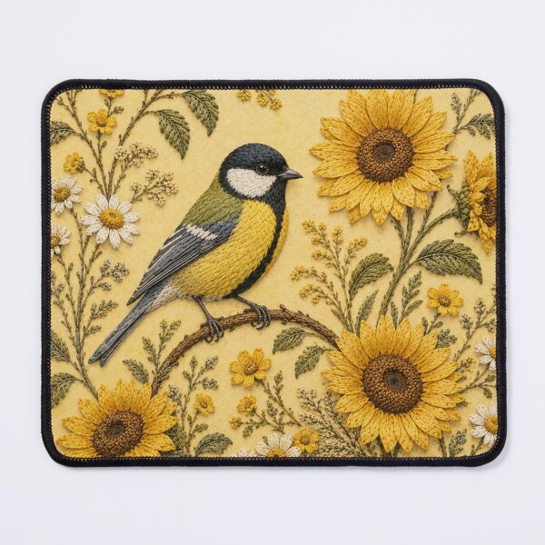 Item preview, Great Tit Sunflowers Botanical designed and sold by HavuNordicShop.