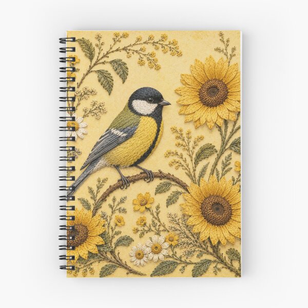 Item preview, Great Tit Sunflowers Botanical designed and sold by HavuNordicShop.