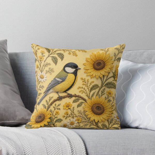 Item preview, Great Tit Sunflowers Botanical designed and sold by HavuNordicShop.