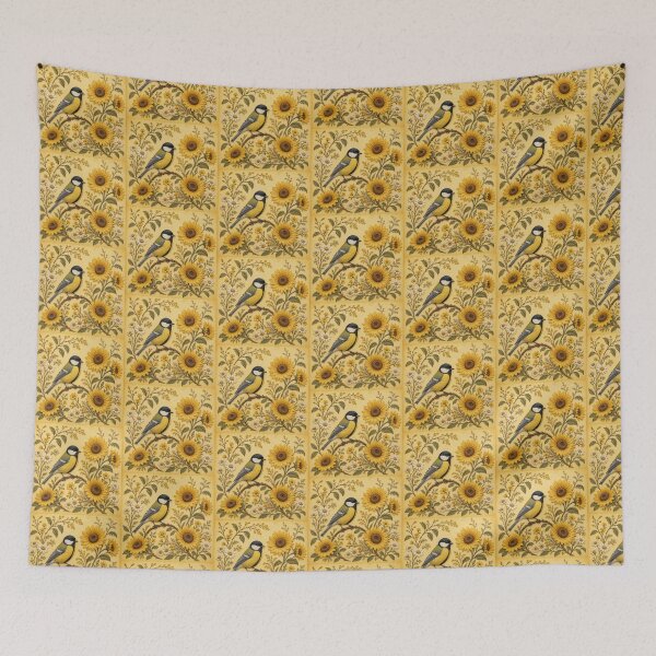 Item preview, Great Tit Sunflowers Botanical designed and sold by HavuNordicShop.