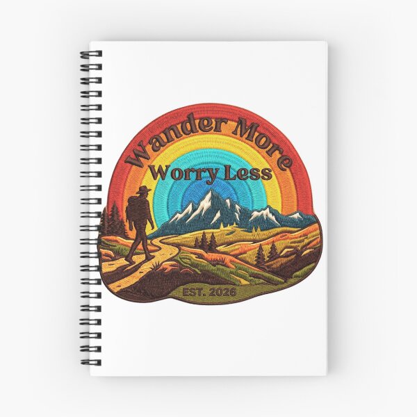 Item preview, Wander More Worry Less Retro Mountain Hiker Badge designed and sold by Gabe1983.