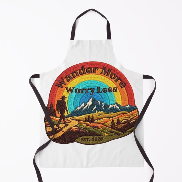 Item preview, Wander More Worry Less Retro Mountain Hiker Badge designed and sold by GabeMountainArt.