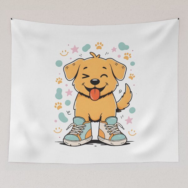 Item preview, Happy Cartoon Puppy in Sneakers designed and sold by DariaOltes.