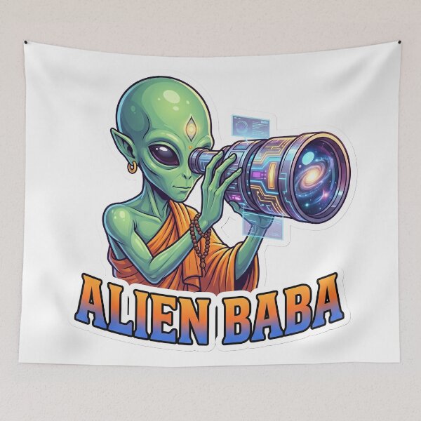 Item preview, Alien Baba Star Gazer Sticker designed and sold by krazzyremo.