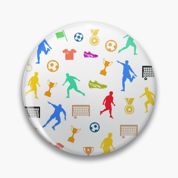 Item preview, Colorful Soccer Icons Pattern | Football Player Silhouettes, Trophy & Ball Seamless Sports Design designed and sold by Faisal  Shah.