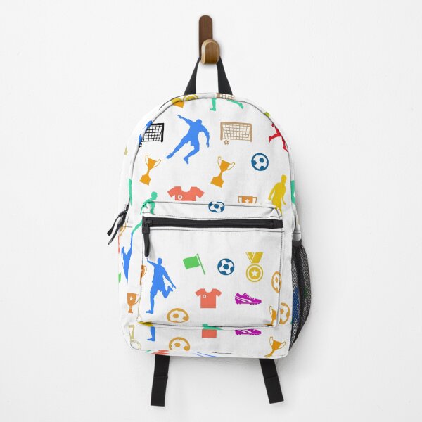 Item preview, Colorful Soccer Icons Pattern | Football Player Silhouettes, Trophy & Ball Seamless Sports Design designed and sold by Faisal  Shah.