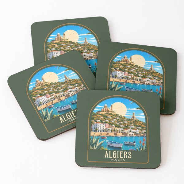 Item preview, Algiers Vintage Travel Illustration designed and sold by HomeLivingCo.