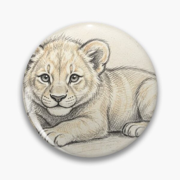Item preview, Lion Cub Pencil Sketch Drawing designed and sold by LCPcreations.