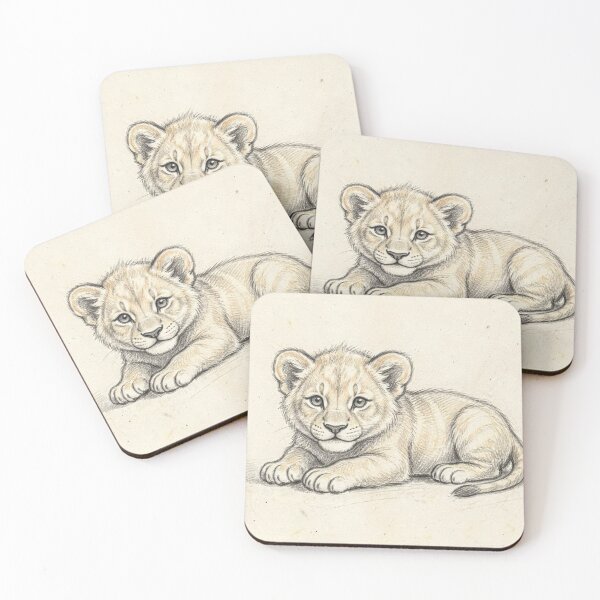 Item preview, Lion Cub Pencil Sketch Drawing designed and sold by LCPcreations.
