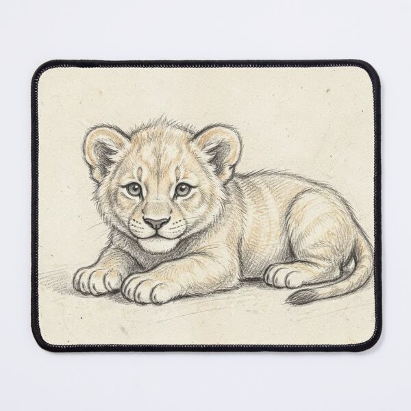 Item preview, Lion Cub Pencil Sketch Drawing designed and sold by LCPcreations.