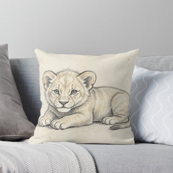 Item preview, Lion Cub Pencil Sketch Drawing designed and sold by LCPcreations.