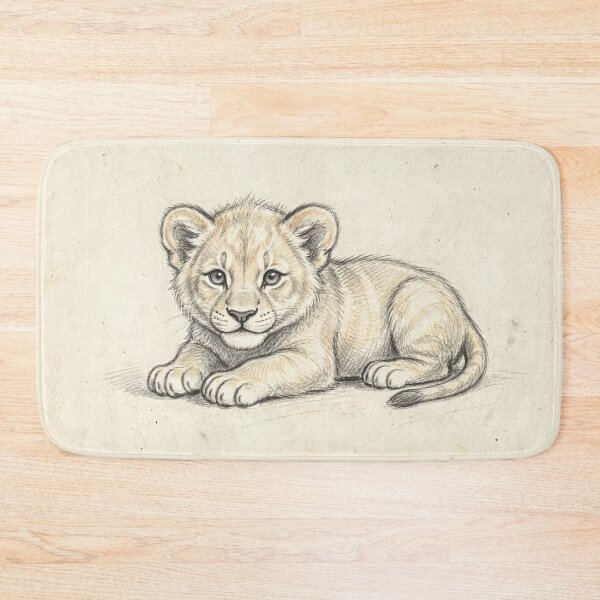 Item preview, Lion Cub Pencil Sketch Drawing designed and sold by LCPcreations.