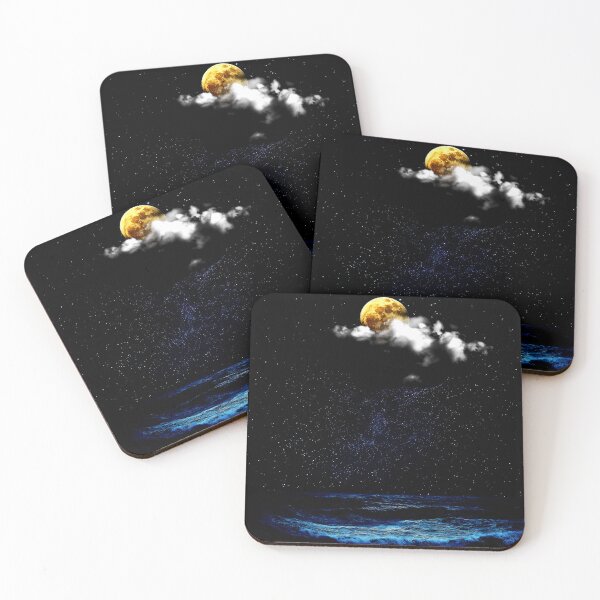 Item preview, Mystical Full Moon Over Night Ocean designed and sold by FahdSpaceArt.