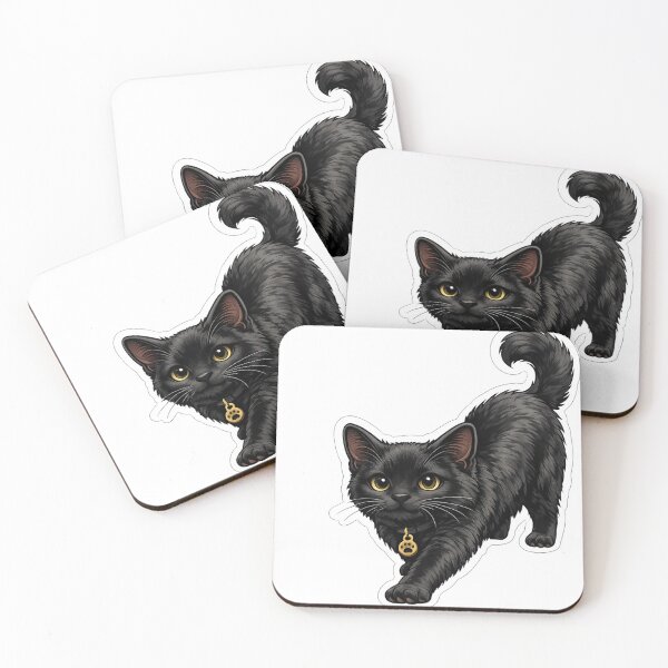 Item preview, Walking Black Cat Sticker | Elegant Black Cat Illustration | Cat Lover Gift designed and sold by Skedart.