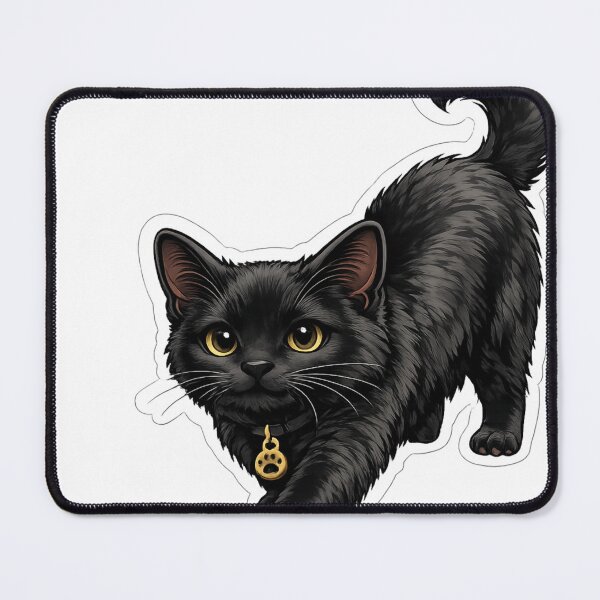 Item preview, Walking Black Cat Sticker | Elegant Black Cat Illustration | Cat Lover Gift designed and sold by Skedart.