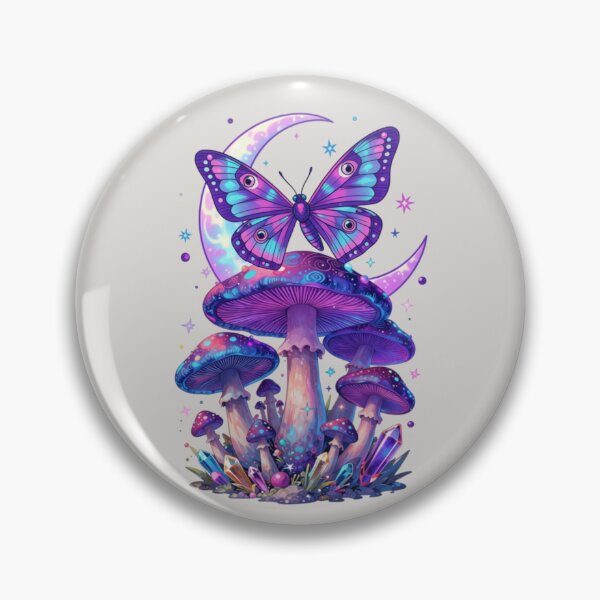 Item preview, Psychedelic Moth on Mushroom with Moon Trippy Art designed and sold by GoGreenlove.