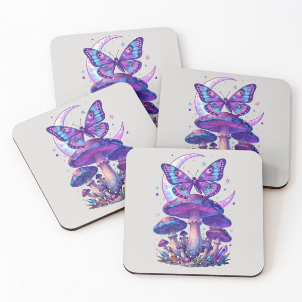 Item preview, Psychedelic Moth on Mushroom with Moon Trippy Art designed and sold by GoGreenlove.