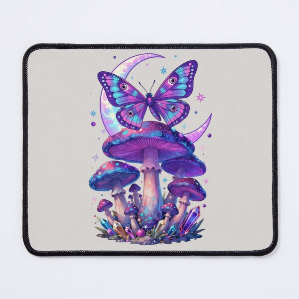 Item preview, Psychedelic Moth on Mushroom with Moon Trippy Art designed and sold by GoGreenlove.