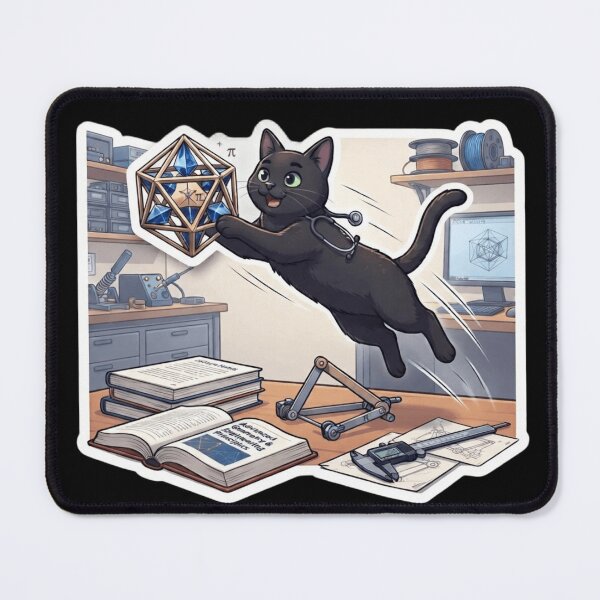 Item preview, Scientific Black Cat – Engineer & STEM Enthusiast Art designed and sold by Fatomfatom.