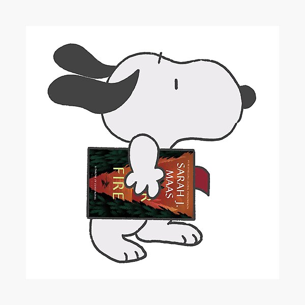 Item preview, snoopy reading heir of fire designed and sold by liveawhimsylife.