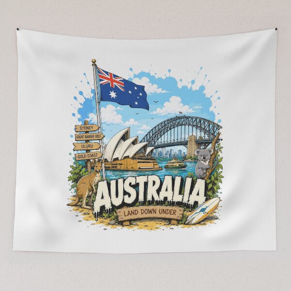 Item preview, Australia Urban Graffiti Travel Vintage Design designed and sold by EdwinkOne.