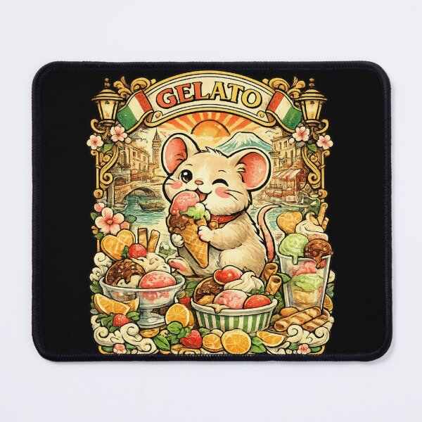 Item preview, Mouse Eating Gelato Italy Kawaii designed and sold by redsharkuk.