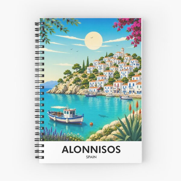 Item preview, Lámina de viaje retro de Alonissos designed and sold by HomeLivingCo.