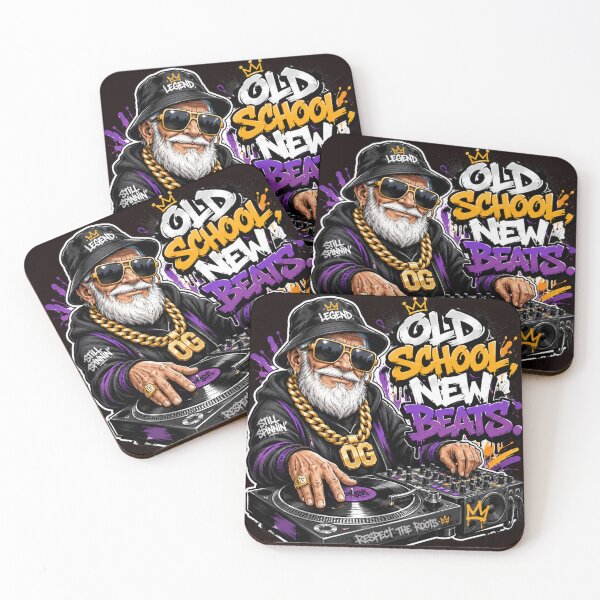 Item preview, Old School, New Beats – Funny Hip Hop DJ Grandpa designed and sold by Quirky Gaps.