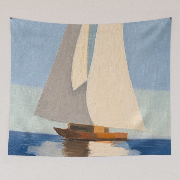 Item preview, Lost at Sea – Sailboat Painting- Coastal Art designed and sold by CARRAANN.