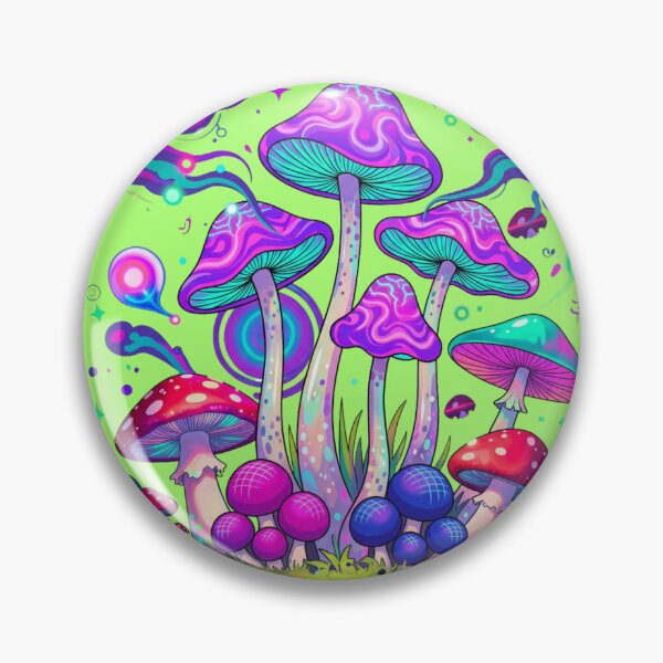 Item preview, Psychedelic Mushroom Neon Trippy Art designed and sold by GoGreenlove.