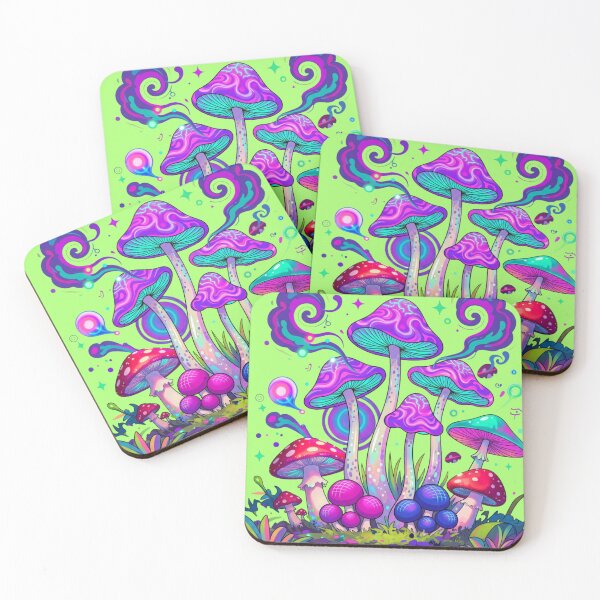 Item preview, Psychedelic Mushroom Neon Trippy Art designed and sold by GoGreenlove.