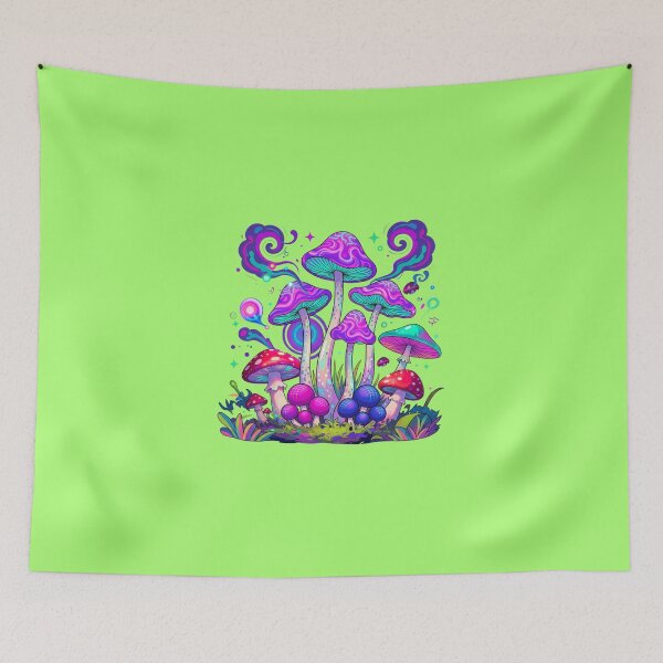 Item preview, Psychedelic Mushroom Neon Trippy Art designed and sold by GoGreenlove.