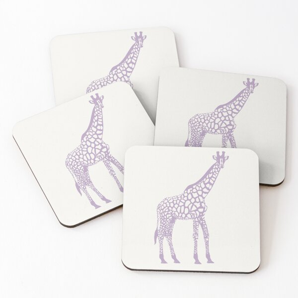 Item preview, Minimal Monochrome Giraffe Line Art Scandinavian Style Animal Illustration Purple designed and sold by Nasdigitalart.