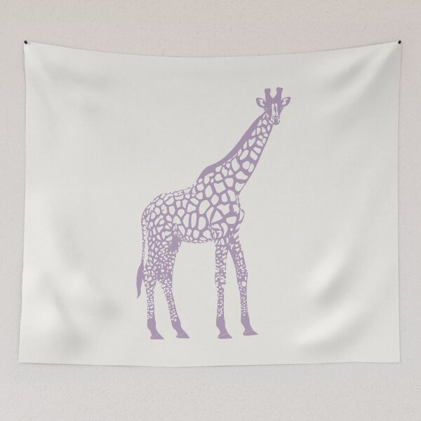 Item preview, Minimal Monochrome Giraffe Line Art Scandinavian Style Animal Illustration Purple designed and sold by Nasdigitalart.