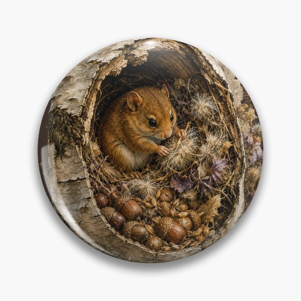 Item preview, Dormouse Winter Nest Watercolor Illustration – Cozy Woodland Cottagecore Animal Art designed and sold by MagicMakerPh.