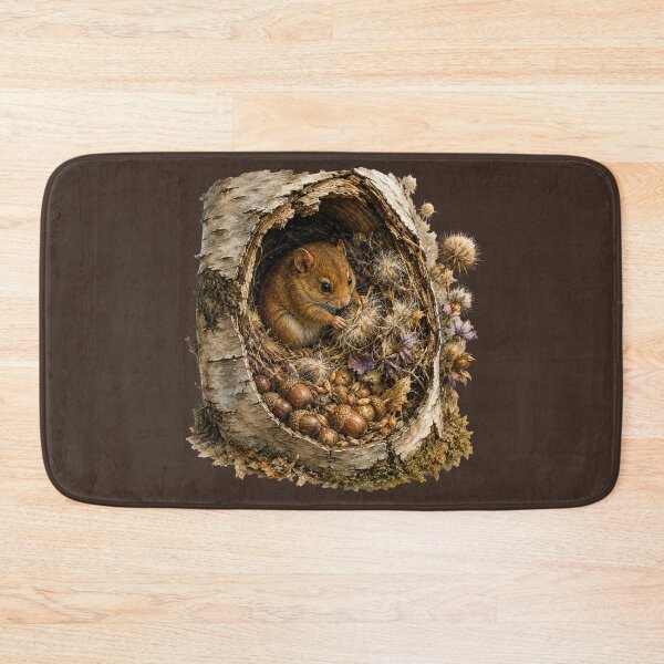 Item preview, Dormouse Winter Nest Watercolor Illustration – Cozy Woodland Cottagecore Animal Art designed and sold by MagicMakerPh.
