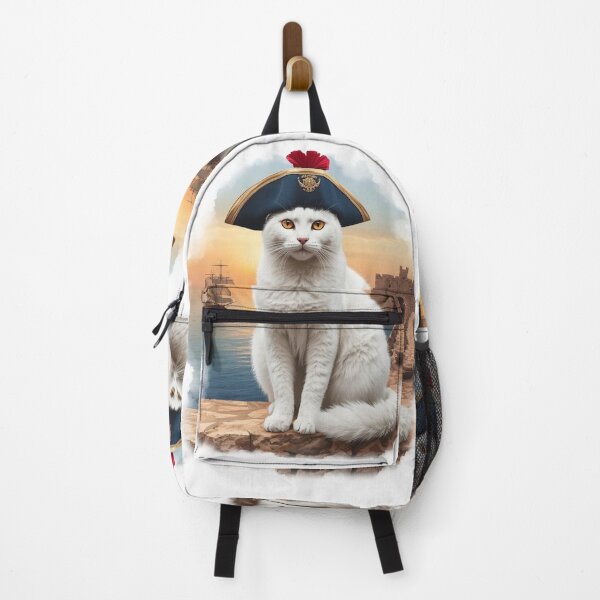 Item preview, Sidi Bou Said White Cat in Barbary Corsair Hat designed and sold by carthagia.
